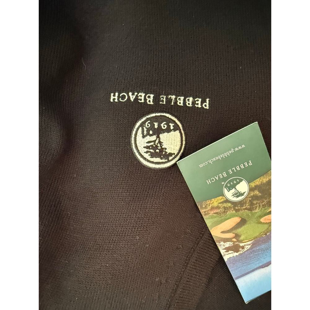 Pebble Beach ladies Golf V Neck Sweater S/M Black womens Performance Outdoor NEW - Picture 6 of 9